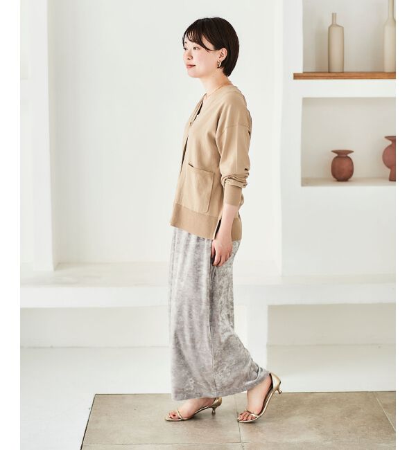 le.coeur blanc「《手洗い可能》クラッシュベロアIラインスカート」|スカート|