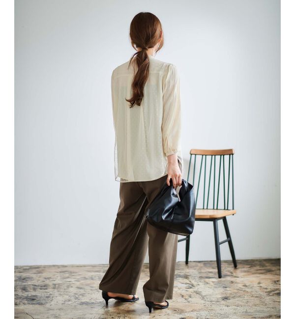 le.coeur blanc「ドットチュールレイヤードブラウス」|シャツ・ブラウス|