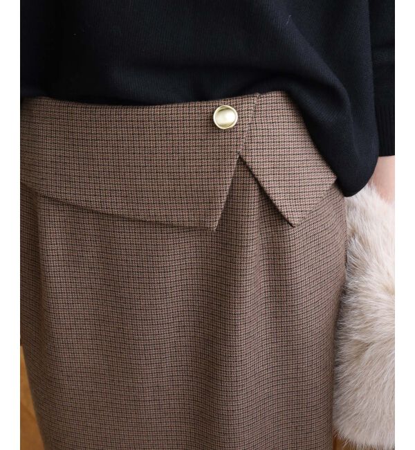 le.coeur blanc「《手洗い可能》裏起毛チェックストレートスカート」|スカート|