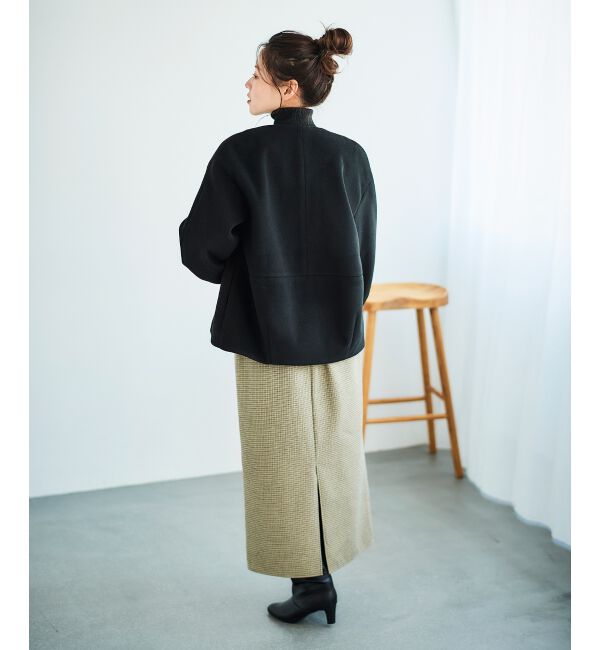 le.coeur blanc「《手洗い可能》裏起毛チェックストレートスカート」|スカート|