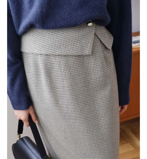 le.coeur blanc「《手洗い可能》裏起毛チェックストレートスカート」|スカート|