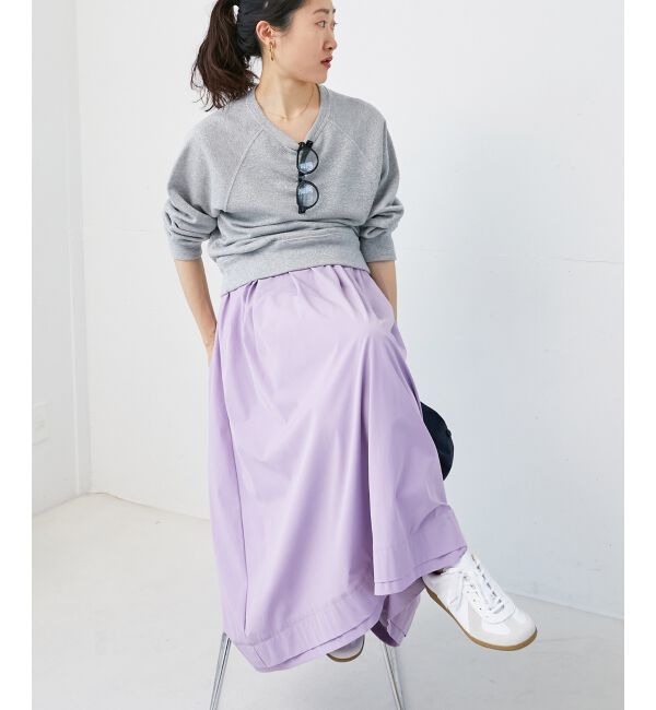 le.coeur blanc「ナイロンタックギャザーダブルヘムスカート」|スカート|