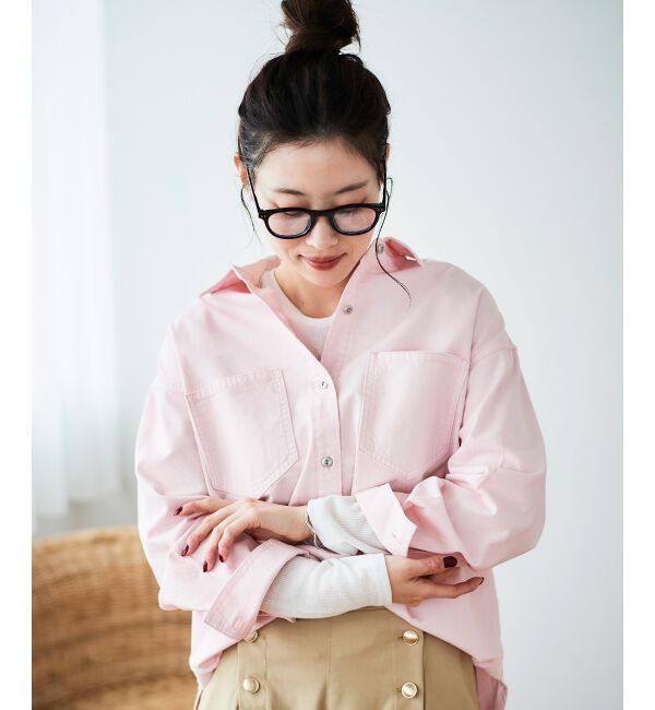 le.coeur blanc「ダブルポケットカラーオーバーシャツ」|シャツ・ブラウス|