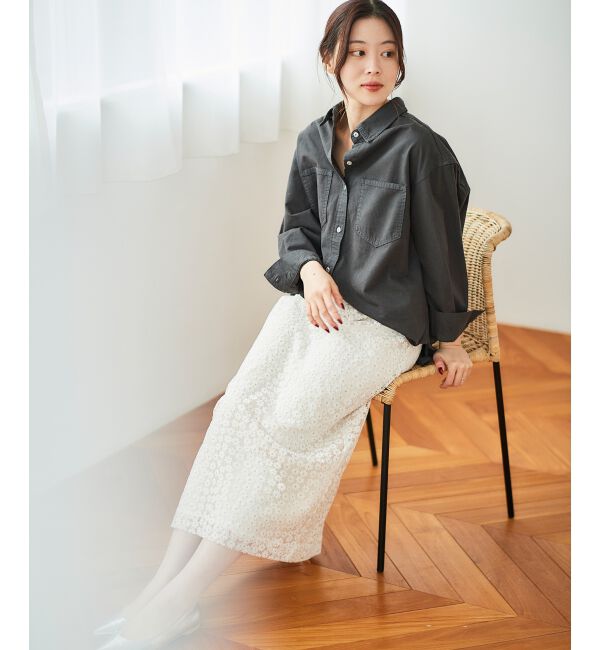 le.coeur blanc「ダブルポケットカラーオーバーシャツ」|シャツ・ブラウス|