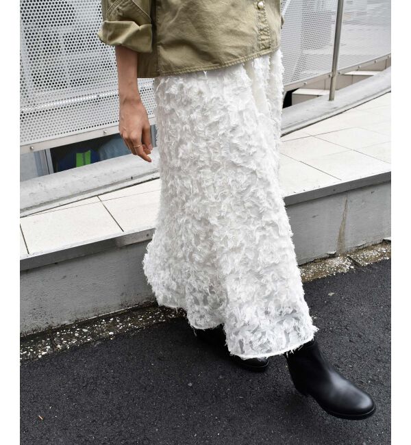 le.coeur blanc「《手洗い可能》カットジャガードギャザースカート」|スカート|