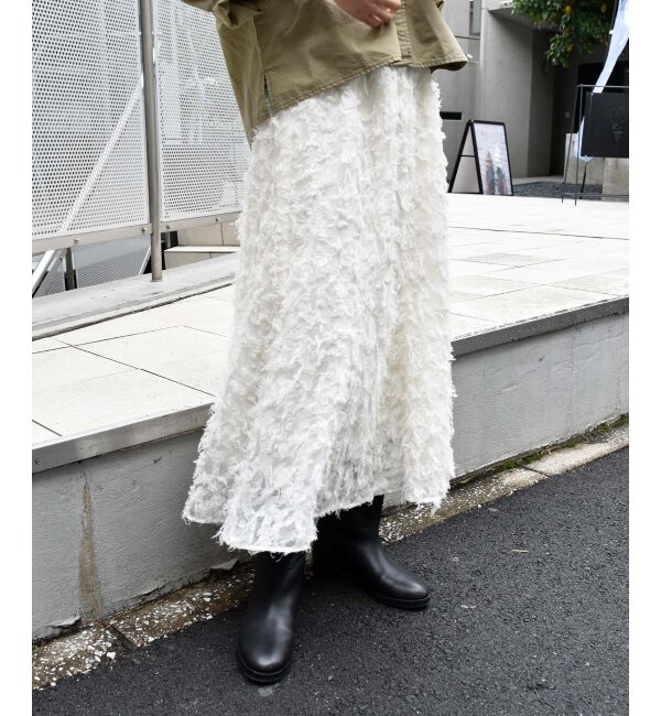 le.coeur blanc「《手洗い可能》カットジャガードギャザースカート」|スカート|