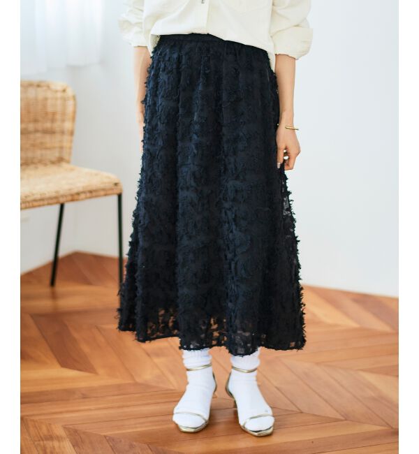 le.coeur blanc「《手洗い可能》カットジャガードギャザースカート」|スカート|