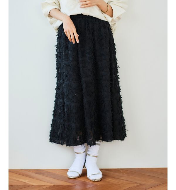 le.coeur blanc「《手洗い可能》カットジャガードギャザースカート」|スカート|