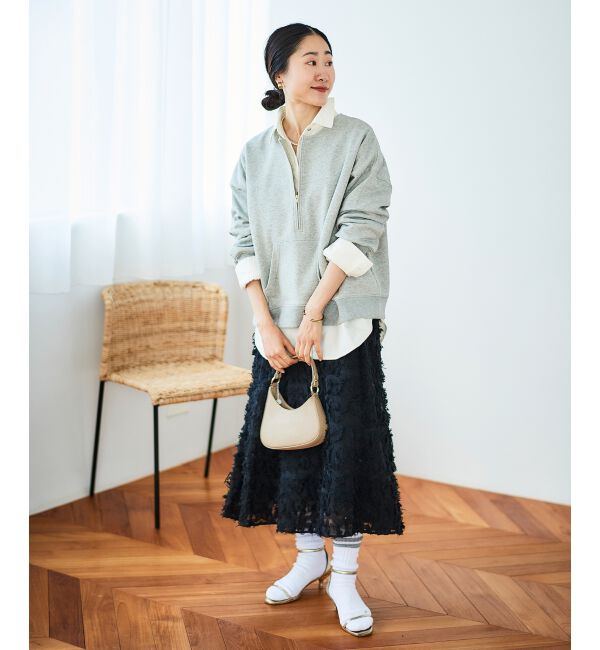 le.coeur blanc「《手洗い可能》カットジャガードギャザースカート」|スカート|