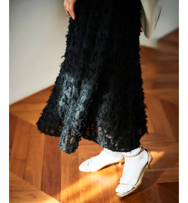 le.coeur blanc「《手洗い可能》カットジャガードギャザースカート」|スカート|