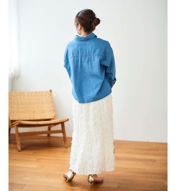 le.coeur blanc「《手洗い可能》カットジャガードギャザースカート」|スカート|