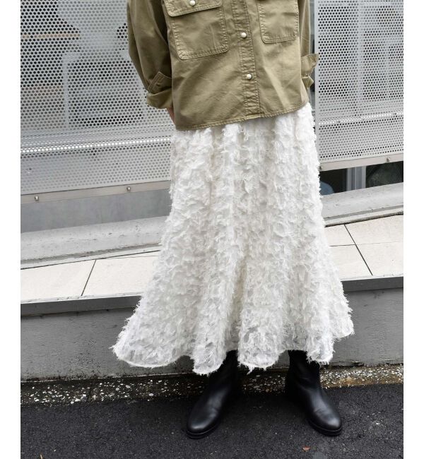 le.coeur blanc「《手洗い可能》カットジャガードギャザースカート」|スカート|
