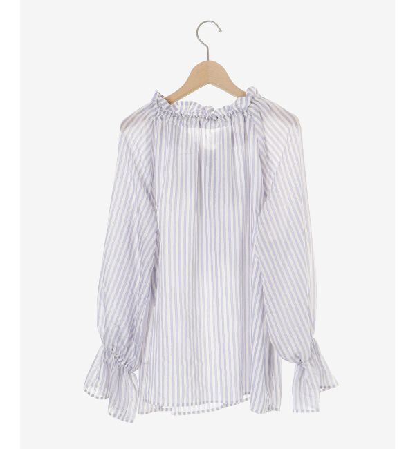 le.coeur blanc「ゴールドラメストライプリボンブラウス」|シャツ・ブラウス|