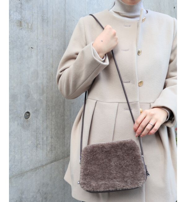  「フェイクボアミニショルダー」|ショルダー・メッセンジャー|ブラウン