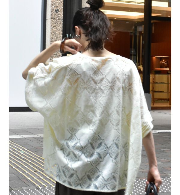  「《手洗い可能》パッチワーク風レーススキッパーブラウス」|シャツ・ブラウス|