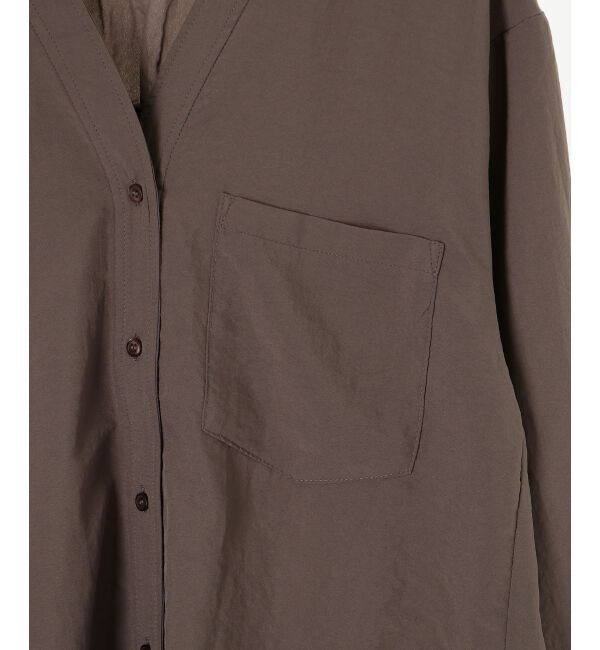  「《手洗い可能》エアータンブラーノーカラーブラウス」|シャツ・ブラウス|