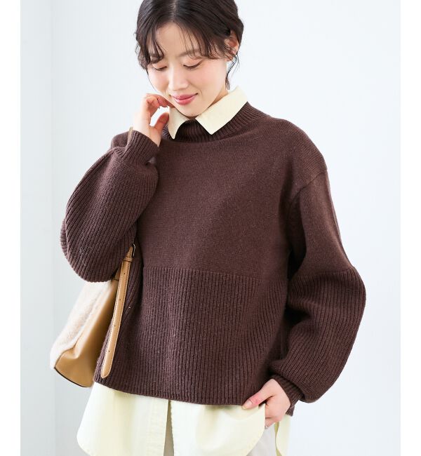  「片畦キリカエバックデザインニット」|ニット・セーター|