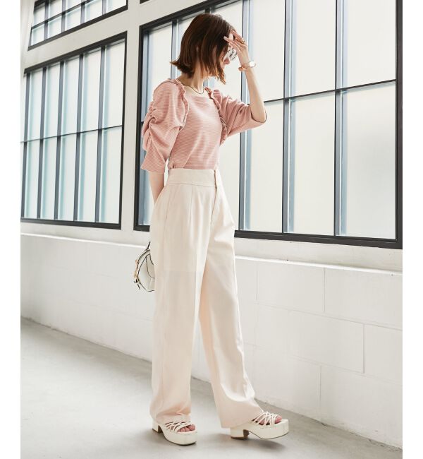  「ハイウエストスラックスパンツ」|スラックス|