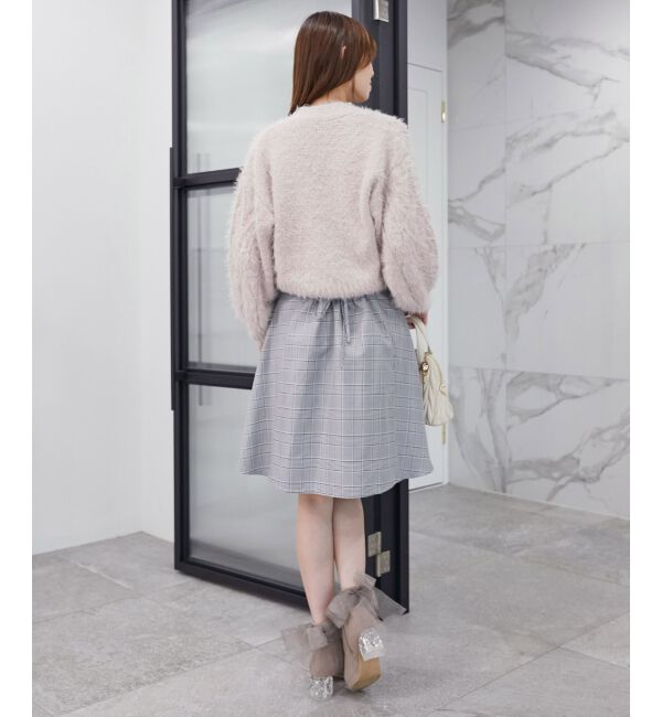 MAJESTICLEGON「フラワーモチーフボタンケーブルカーデ」|カーディガン|