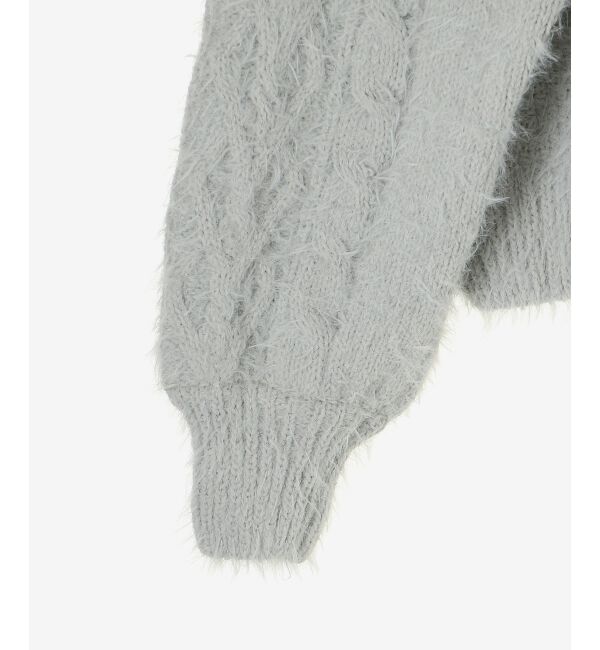 MAJESTICLEGON「フラワーモチーフボタンケーブルカーデ」|カーディガン|