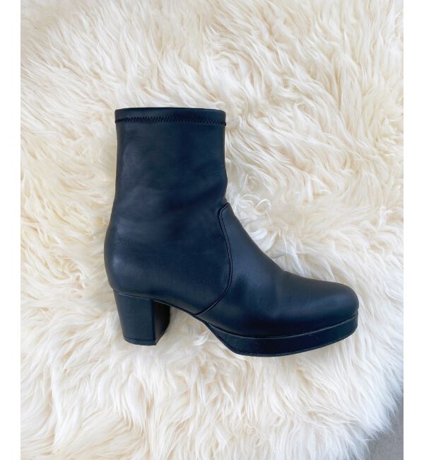 MAJESTICLEGON「フカフカヒールストレッチブーツ」|ショートブーツ|