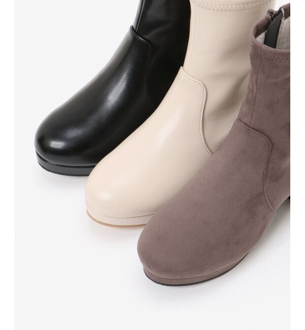 MAJESTICLEGON「フカフカヒールストレッチブーツ」|ショートブーツ|