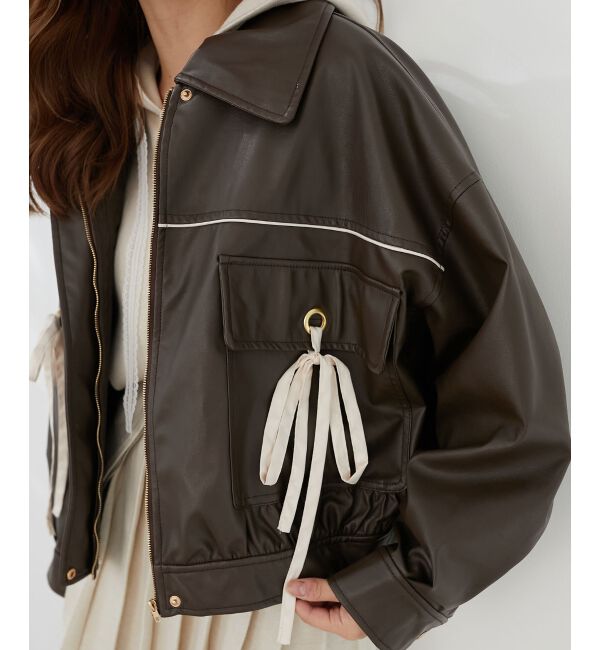 MAJESTICLEGON「2wayリボンバイカラーブルゾン」|ブルゾン・スタジャン|