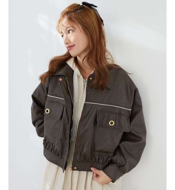 MAJESTICLEGON「2wayリボンバイカラーブルゾン」|ブルゾン・スタジャン|