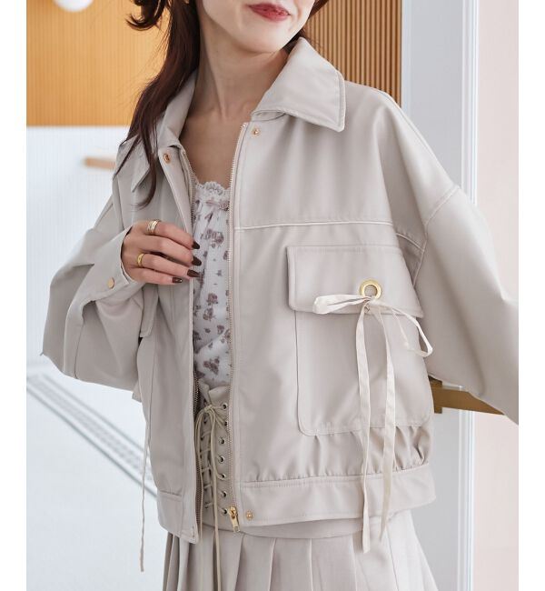 MAJESTICLEGON「2wayリボンバイカラーブルゾン」|ブルゾン・スタジャン|