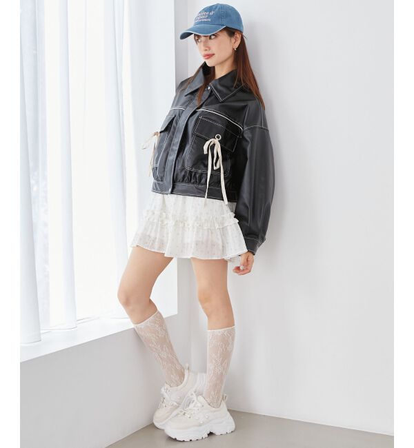 MAJESTICLEGON「2wayリボンバイカラーブルゾン」|ブルゾン・スタジャン|