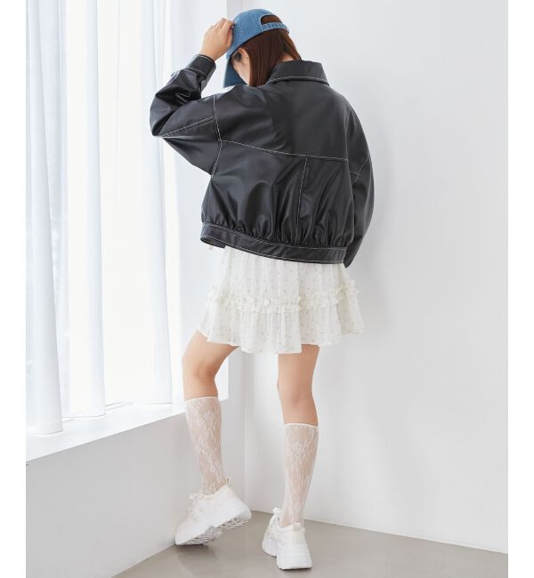 MAJESTICLEGON「2wayリボンバイカラーブルゾン」|ブルゾン・スタジャン|