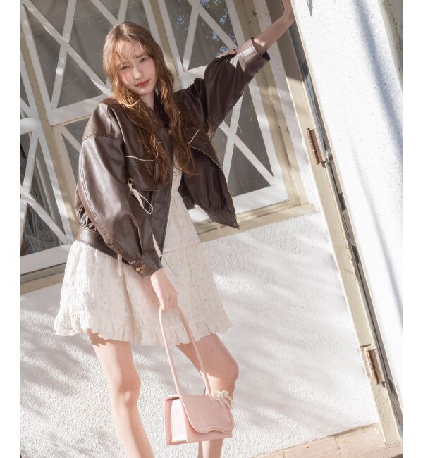 MAJESTICLEGON「2wayリボンバイカラーブルゾン」|ブルゾン・スタジャン|