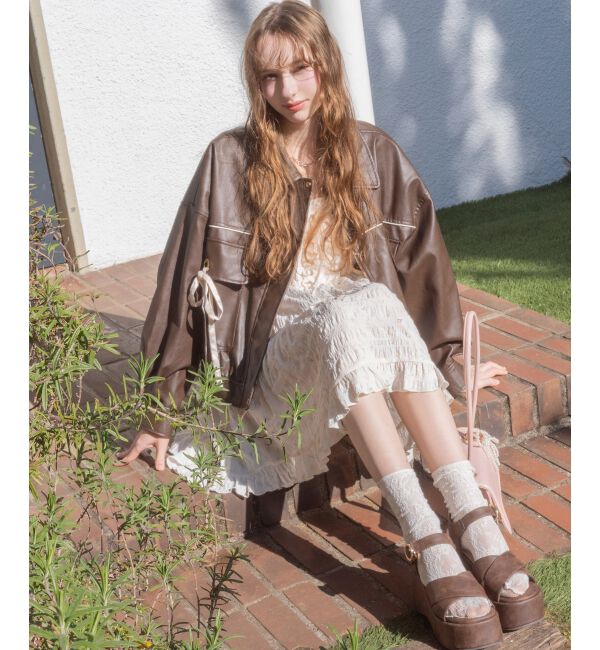 MAJESTICLEGON「2wayリボンバイカラーブルゾン」|ブルゾン・スタジャン|