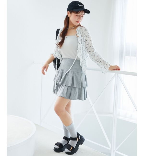  「◎フリルカラーリボンカーディガン」|カーディガン|