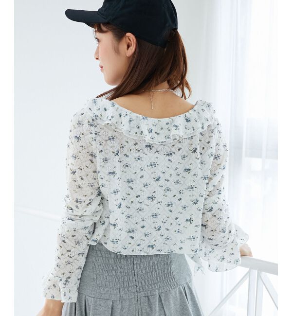  「◎フリルカラーリボンカーディガン」|カーディガン|