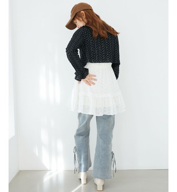  「◎フリルカラーリボンカーディガン」|カーディガン|