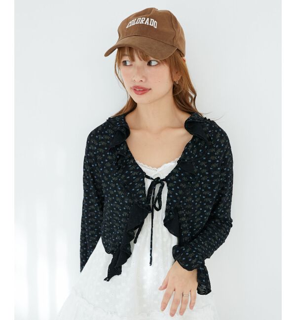  「◎フリルカラーリボンカーディガン」|カーディガン|