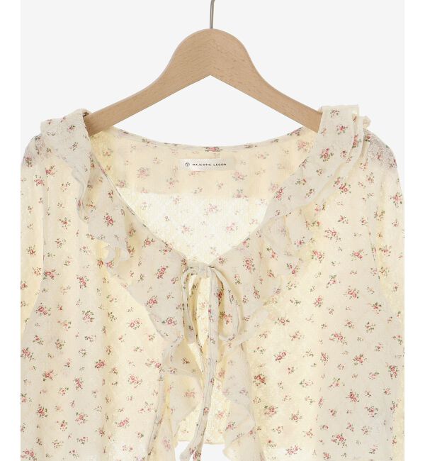  「◎フリルカラーリボンカーディガン」|カーディガン|