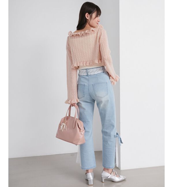 MAJESTICLEGON「フリルカーデ&times;リボンインナーセット」|カーディガン|