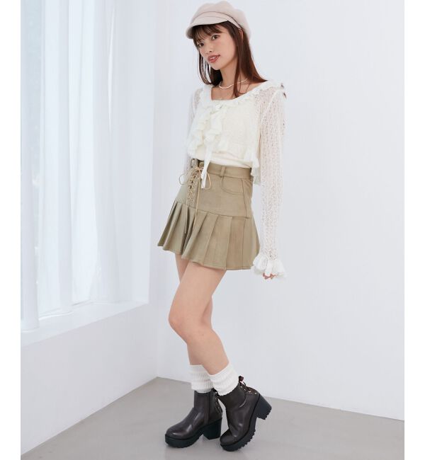 MAJESTICLEGON「フリルカーデ&times;リボンインナーセット」|カーディガン|