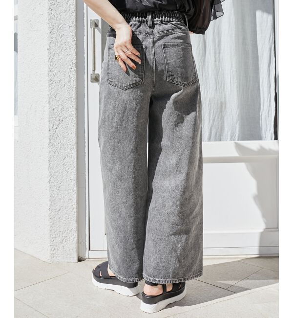 MAJESTICLEGON「リボンビジューデニムパンツ」|デニム|