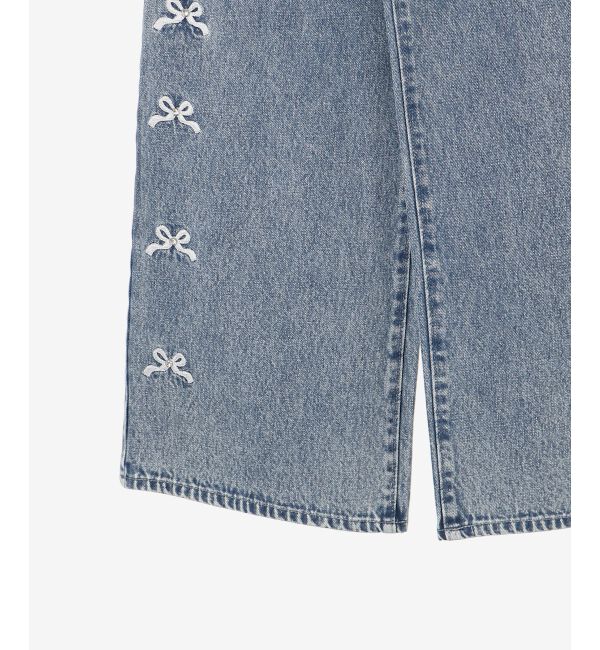 MAJESTICLEGON「リボンビジューデニムパンツ」|デニム|