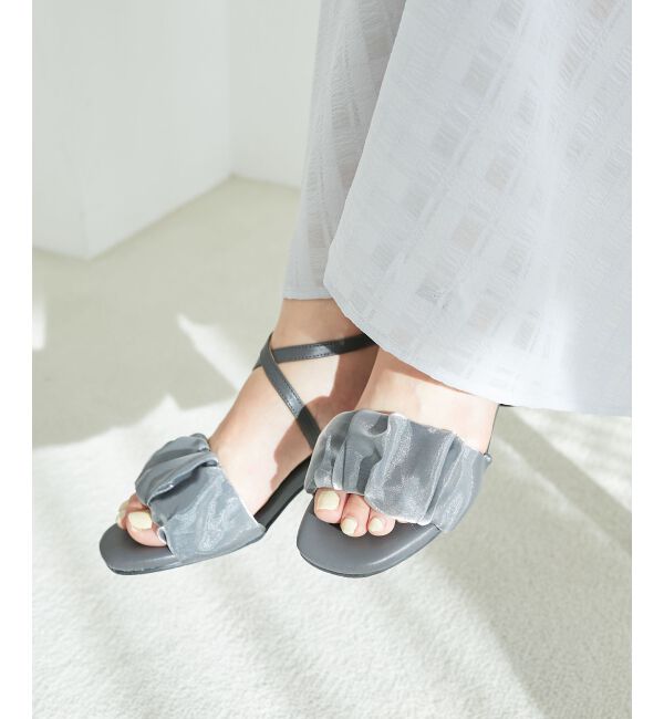  「シアーギャザーサンダル」|サンダル|