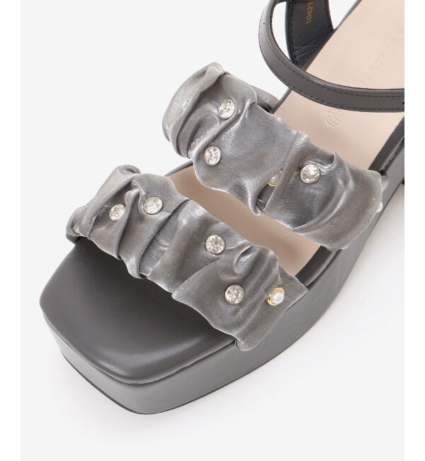  「シアービジュー厚底サンダル」|サンダル|