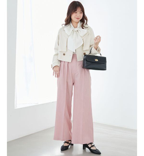  「センタープレスタックワイドパンツ」|その他|