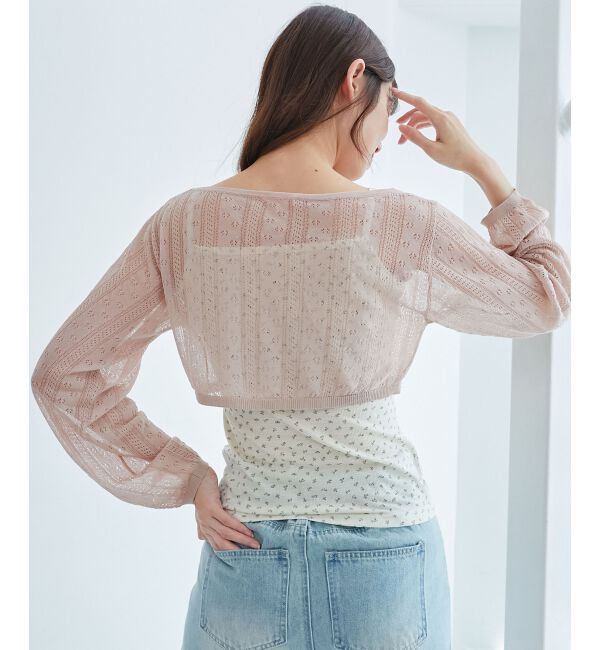  「透かしリボンニット&times;キャミセット」|ニット・セーター|