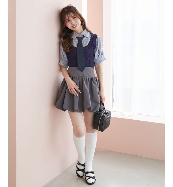  「&infin;ネクタイセットシャツドッキングニット」|ニット・セーター|