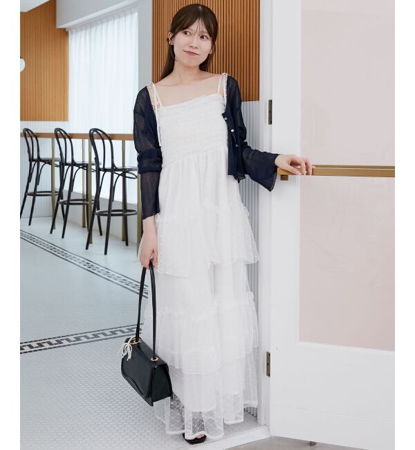  「キラキラボタンシアーカーディガン」|カーディガン|