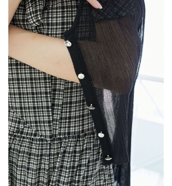  「キラキラボタンシアーカーディガン」|カーディガン|