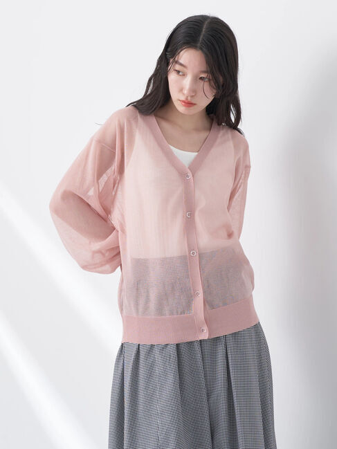 earth music&ecology「ファンシーラメVネックカーディガン」|カーディガン|